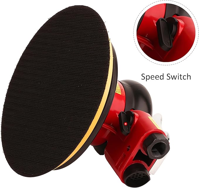 Professional Air Random Orbital Palm Sander, Dual Action Pneumatic Sander, Low Vibration, Heavy Duty … (6 inch)