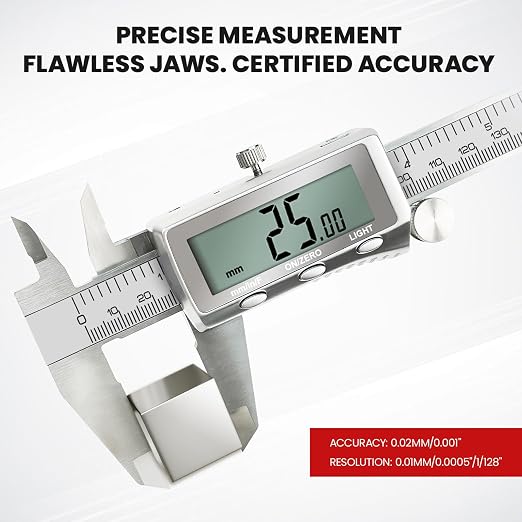 Digital Caliper, Rechargeable Calipers 12 inch with Backlight LCD Screen, All Metal Caliper Measuring Tool with MM/in/F Conversion, Auto Off Micrometer for Jeweler/Woodworking/DIY/Household