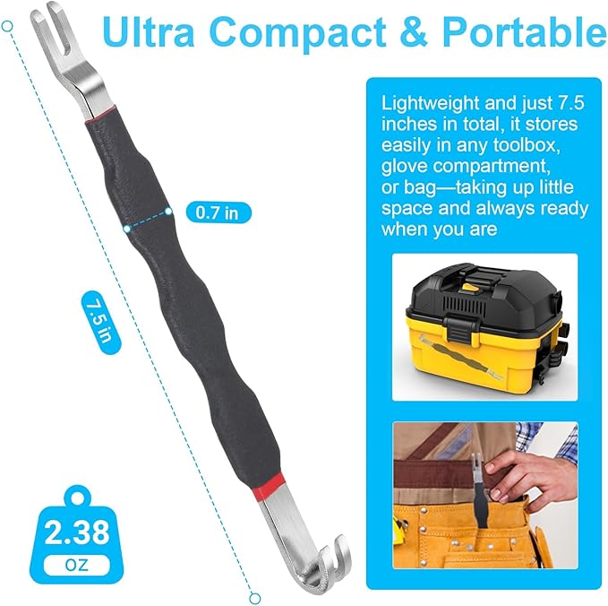 Automotive Electrical Terminal Connector Separator Removal Tool, Electrical Connector Removal Tool with Non-Slip Grip and 2-in-1 Dual End Design, Universal for Most Cars, Trucks, SUVs, Black