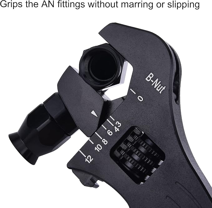 EVIL ENERGY 12AN Flare to 12AN ORB Male Fuel Rail Adapter 2PCS Bundle with Adjustable 3AN-12AN Wrench Aluminum Black