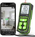 Huepar Laser Distance Measure 330Ft. Digital Rechargeable Laser Measuring Tool with Bluetooth -Phone APP, 1/16in Accuracy, Angle Sensor, M/in/Ft Unit, Pythagorean Mode, Measure Distance, Area, Volume
