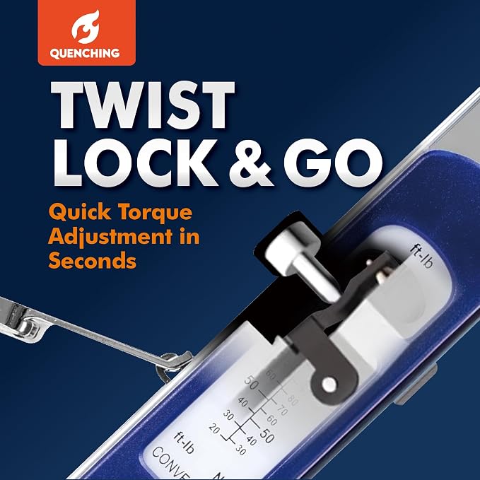 Torque Wrench 1/2 Inch Drive, Split Beam Design with ±4% Accuracy, Dual Scale ft-lb & Nm, 15° Flex Head, CR-V Steel, Pre-Calibrated, with Storage Case