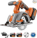 5-Inch 21V Brushless Cordless Circular Saw with 2 x 4.0Ah Lithium Batteries – Electric Cutting Circular Saw with 2 Saw Blades for Wood, Metal, Tile, Drywall, Plastic Cutting