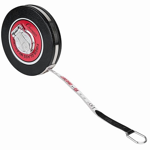 Champion Sports Closed Reel Measure Tape – 50 ft / 15 m, Hand Crank, Dual-Sided Feet & Meters