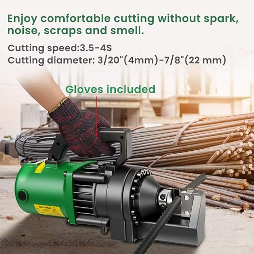 Anbull 1350W Electric Hydraulic Rebar Cutter, Cutting up to 7/8 Inch 4-22mm #7 Rebar, with Replaceable Jaw Blades, Cutting Speed 3.5-4S (1350W RC-22)