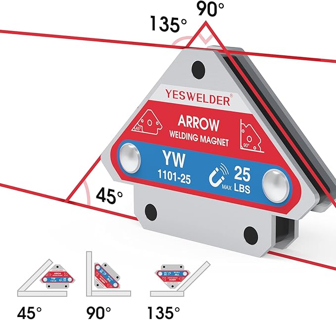 YESWELDER 25 LB Welding Magnet-4 Pieces of Magnetic Welding Holder 25 LBS Holding Power Welding Accessories