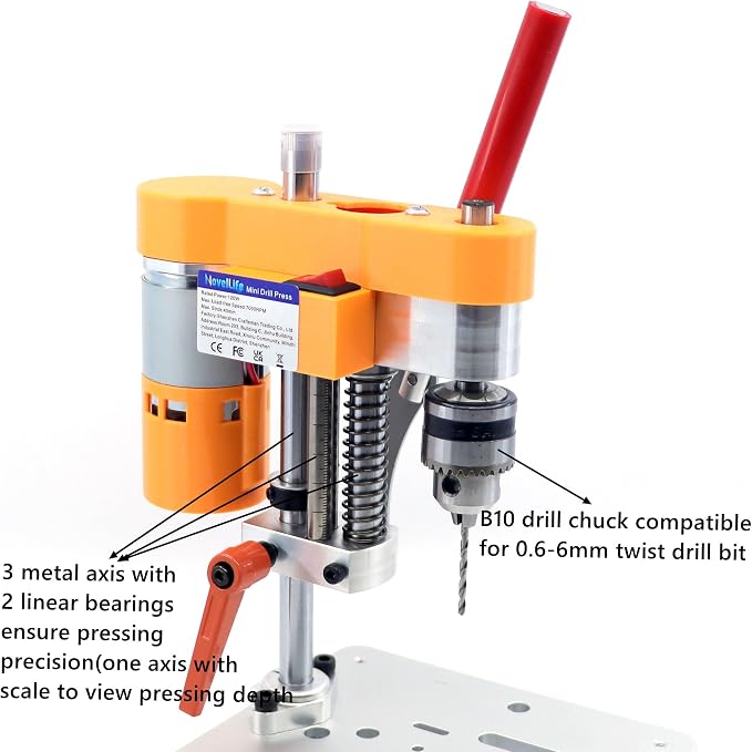 Precision Mini Drill Press Benchtop Driller Machine B10 Upgraded