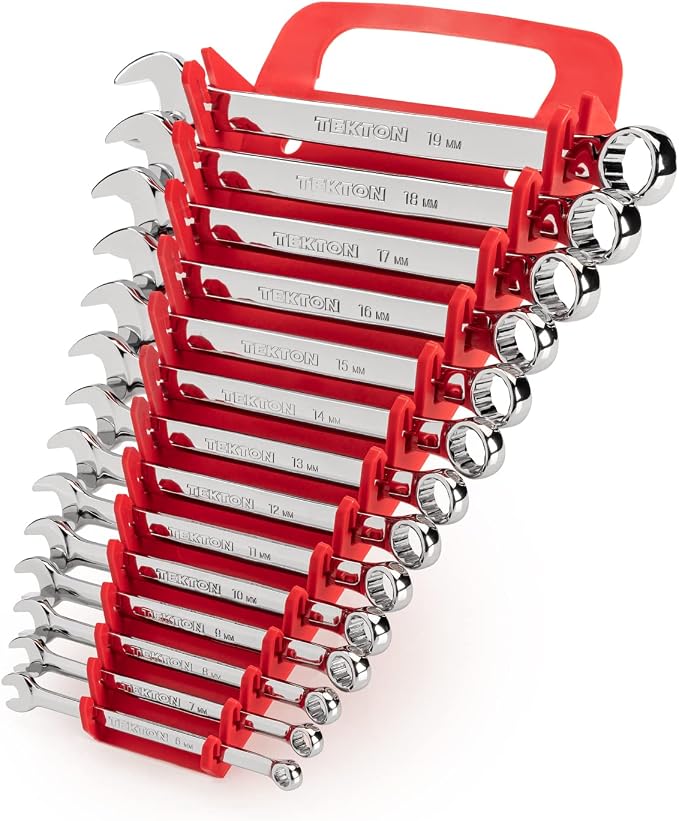 TEKTON Combination Wrench Set, 14-Piece | WCB92201 | 6 - 19 mm, Holder