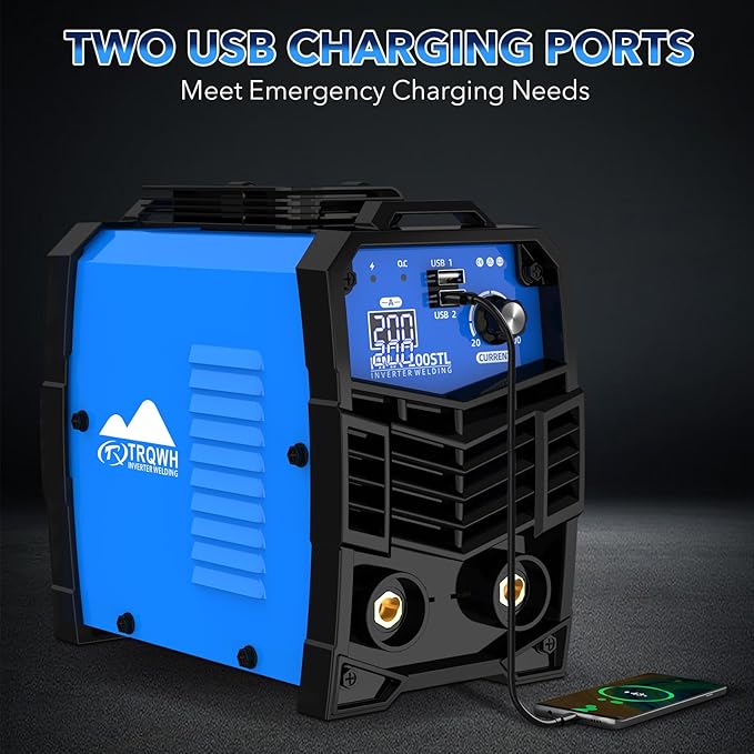 TRQWH 200A Mini Welding Machine 110V Stick Welder ARC Welder Machine IGBT Inverter MMA Welder Tig/Mig Portable Welding Machine Hot Start for Beginners and Professionals Welder