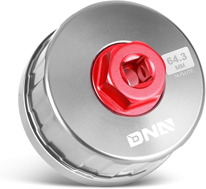 DNA MOTORING Oil Filter Wrench 64.3mm 14 Flute Filter Cap Socket Remover Tool Compatible with Toyota Lexus Scion, Precision CNC Machined Aluminum, TOOLS-00540