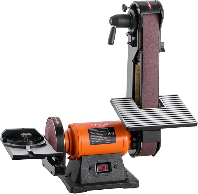 VEVOR 6" Disc Sander & 2" x 42" Belt Sander, 420W Professional Bench Belt Disc Sanders Combo with Multiple Angle Adjustments for DIY Woodworking, Furniture Refinishing, Knife Sharpening