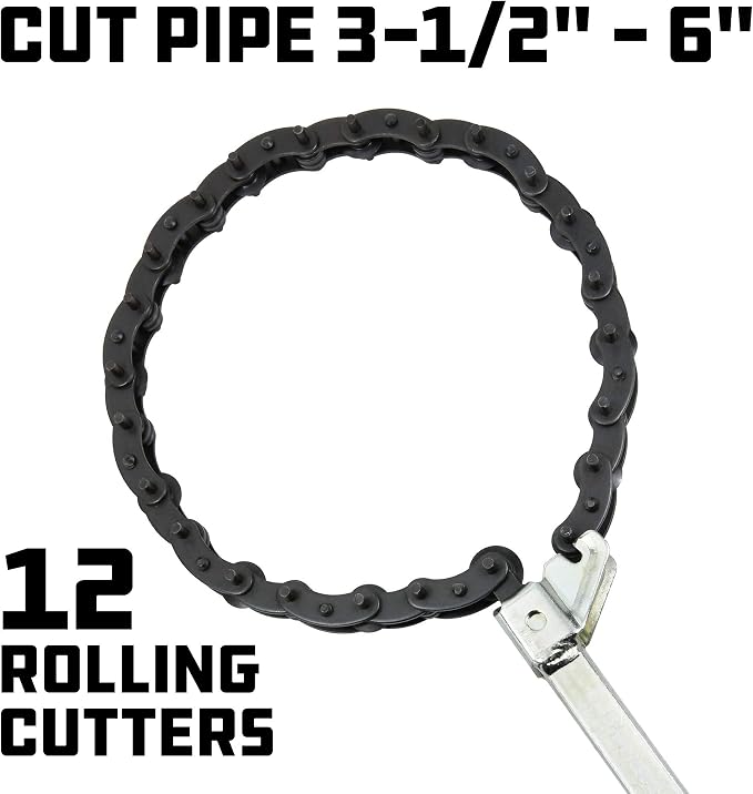 Powerbuilt Tail Pipe Cutter, Cut Exhaust Pipe, Car Vehicle Specialty Tool, 6 Inches in Diameter - 940538