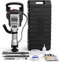 XtremepowerUS 3600W Electric Demolition Jack Hammer Point Chisel Bits Construction Concrete Breaker Punch Drill DIY Floor Drill 2 Chisel Bits (Flat Chisel & Point Chisel) with Case