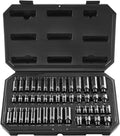 VEVOR Drive Impact Socket Set 1/4" - 48 Piece Deep & Shallow Socket Set SAE 3/16"-9/16" and Metric 4-15mm - 6 Point Cr-Mo Alloy Steel for Auto Repair - Easy-to-Read Size Markings Storage Case