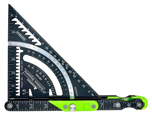 Britton Square® 7-Inch Rafter Square: Patented Locking Pivot Arm & Angle Finder | Precision Aluminum Rafter Square with 3 High-Visibility Levels | Professional Grade Woodworking & Framing Tool