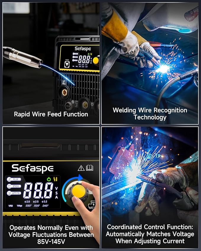 135Amp MIG Welder, 2026 Newest [Large LED Display] 3-in-1 Flux Core Gasless MIG/Stick/Lift TIG 110V Welding Machine, Smart Synergy Control, VRD Safety, Portable for Home DIY & Repair