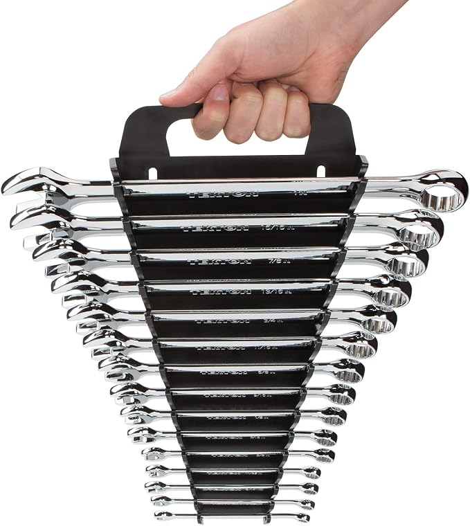 TEKTON Combination Wrench Set, 15-Piece (1/4-1 in.) - Holder | 18772 | 1/4 - 1 in., Holder