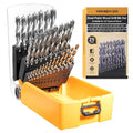 Brad Point Drill Bit Set, 29 PCS HSS Wood Drill Bit Set with Double Flutes Design for Carpenter Woodworking and All Types of Wood (1/16" - 1/2")
