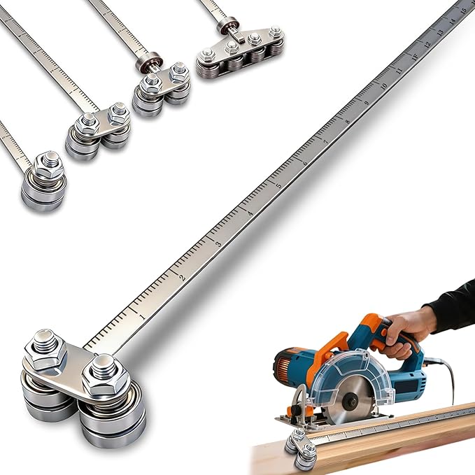 Positioning Calipers for Precise Measurements & Easy Wood Cutting,Adjustable Stainless Steel Circular Saw Guide Rail for Circular Saw Furniture Making (medium size)