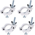 MFL. Heavy Duty Truss Clamp, 660 lb Aluminum Alloy DJ Light Clamps, Fits 1.5-2.0 Inch Truss for Stage Lighting Projector Par Lights, TUV Certificated ID: 50393001, Silver, Pack of 4