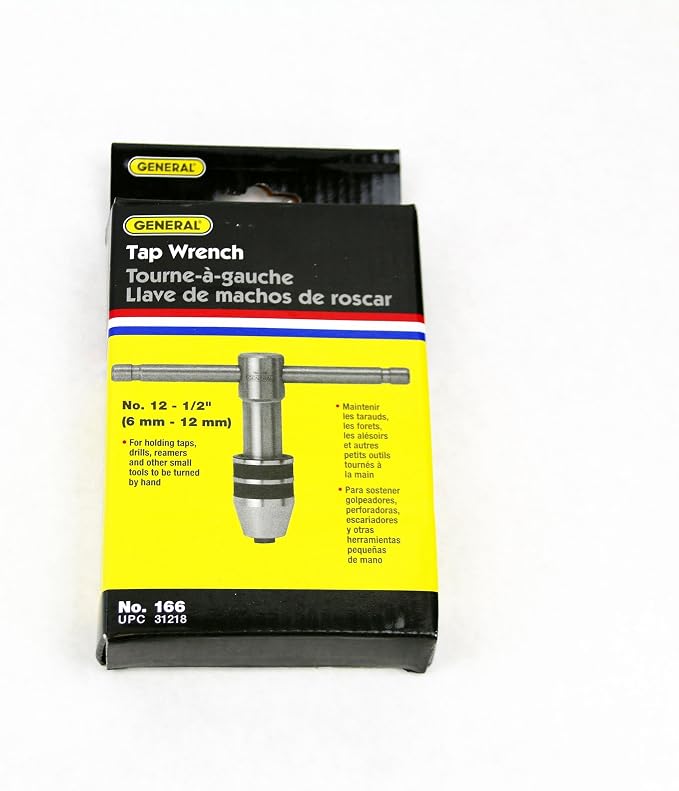 General Tools 166 Plain Tap Wrench, Capacity No.12 to 1/2-Inch