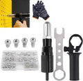 Professional Electric Rivet Gun Adapter Kit, Riveting Hand Tool Insert Nut Including 2.4/3.2/4.0/4.8mm Diameter Rivet Head, Cordless Electric Power Drill Adaptor Attachment (1PC)