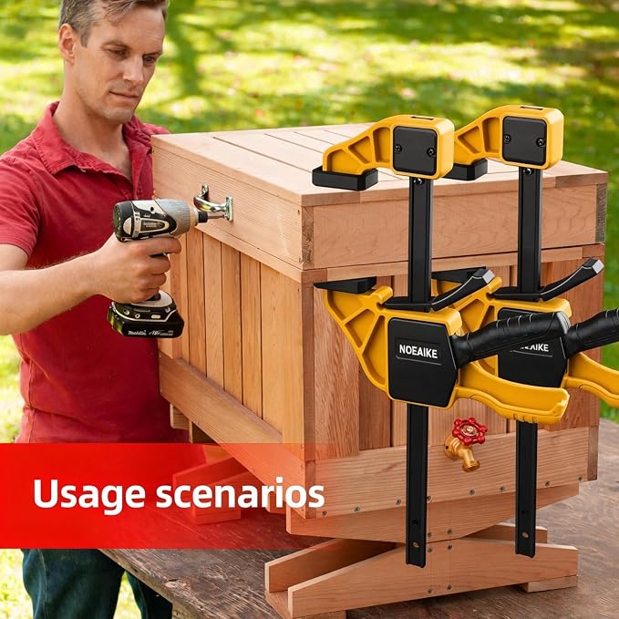 6-Pack Wood Clamps 4Pcs 12in & 2Pcs 6in for Woodworking