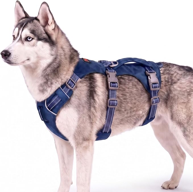 Tuff Pupper Escape Proof Dog Harness for Medium Dogs | No Pull Lightweight Adjustable Harness | No Escape Multifunctional Outdoor Pet Gear | Strong Durable Breathable | Secure Comfortable Fit