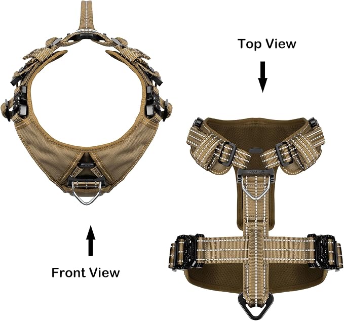 ICEFANG Dog Halter Harness with Metal Buckles,Dog Strap Vest for Medium Dogs