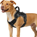 WINGOIN Black Tactical Dog Harness for Medium Size Dogs,No Pull Dog Harness | Heavy Duty with Handle,Adjustable Reflective,Military K9 Pet Vest,for Pitbull Female Male,for Walking Training Hiking Running