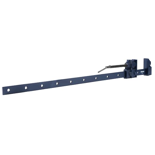 Groz 36" Duo Bar Clamp, 30" Capacity, Reversible Malleable Iron Head for Internal & External Clamping, 1-1/4" x 1/4" Drawn Steel Bar, Spring-Loaded Pin, Woodworking & Construction (39132)