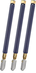TOYO TC17B Glass Cutter | Brass Handled Supercutter | Straight Blade | Original Self Oiling Glasscutter | Made in Japan | 3 Pack