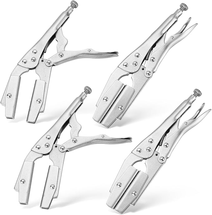 NATGAI 10" Radiator Hose Clamp Set, Heavy Duty Self-Locking Pinch Off Pliers, Universal for Automobile Radiator Pipes, Fuel Hoses, Water & Vacuum Lines, Pipe Sealing Lock Tool (4 Pack)