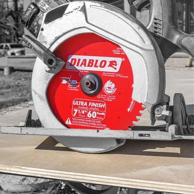 Diablo Ultra Finish Carbide Saw Blade - 7-1/4" Dia., 60 ATB Teeth, 2-Pack | Ideal for Wood - TiCo Hi-Density, Perma-SHIELD Non-stick Coating, Tri-metal Shock Resistant - D0760A