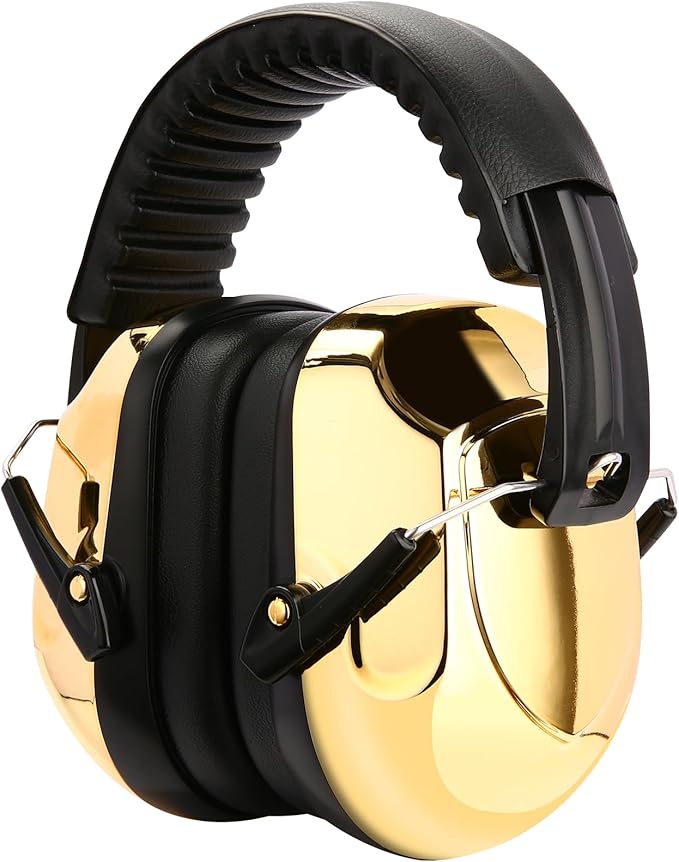 ProCase Noise Reduction Ear Muffs, Sound Proof Ear Protection, NRR 28dB Noise Cancelling Headphones for Adults Kids Autism, Hearing Protection for Shooting Gun Range Mowing -Metalic Gold