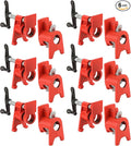 3/4" Wood Gluing Pipe Clamp Set with Unique Foot Design Red Heavy Duty Bar Clamps Cast Iron Quick Release Pipe Clamp Tools for Woodworking (6pc, 3/4" with foot)