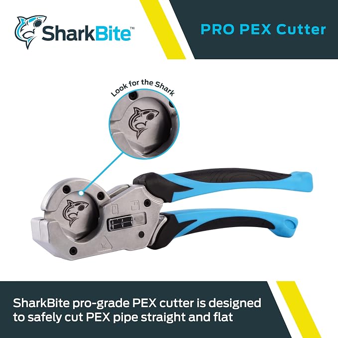 SharkBite Pro-Grade PEX Cutter, Cuts 1/4 Inch to 1 Inch CTS, 25880