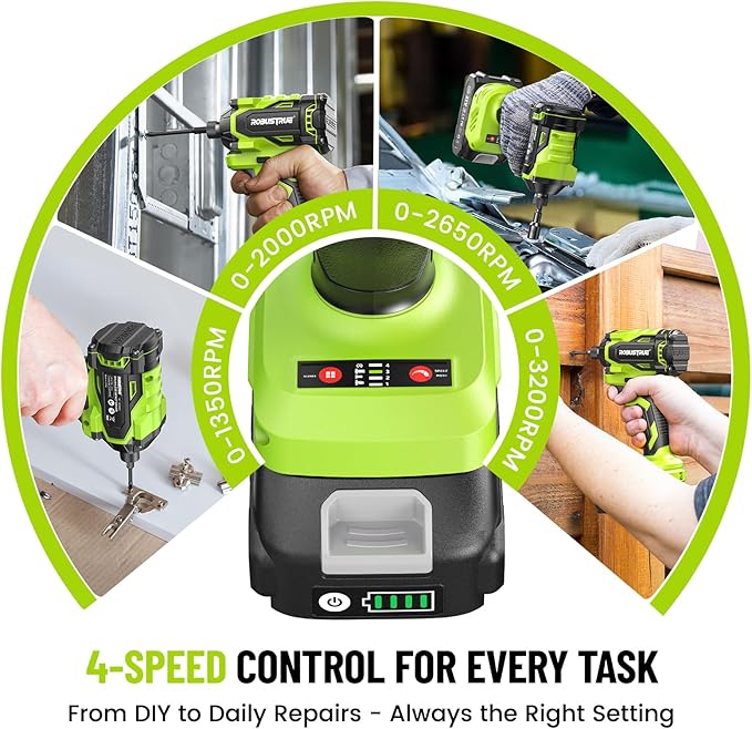 Robustrue Impact Driver: 21V 1/4" Hex Cordless Impact Driver, 230N.m (2,035in-lbs) Brushless Impact Driver Drill Set, 20Psc Screwdriver Bits, 2.0 Ah Battery, Variable Speed for DIY and Automotive