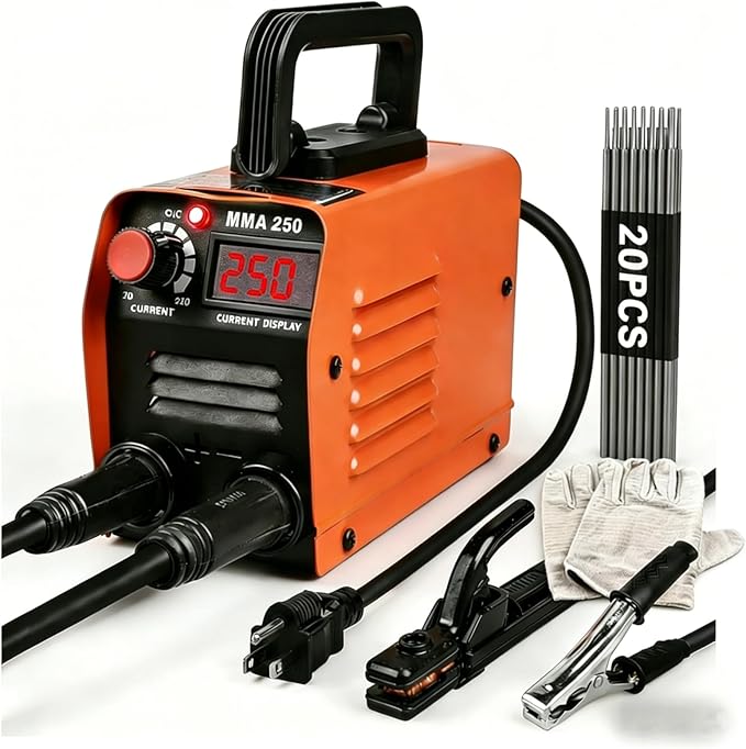 Siasky Mini Welding Machine, Upgraded Welder Machine 110V, Portable Stick Welder MMA-250A, IGBT Inverter Welder with Hot Start, Arc Force, Anti-Stick (20 welding rods)