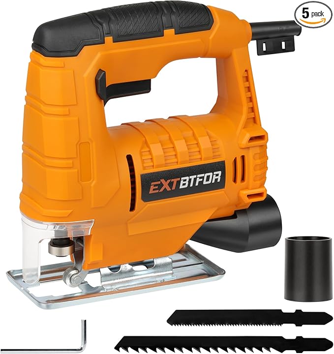 Jig Saw,350W 45 Bevel Cutting, 0-3000RPM Wood Cutter Hand Saw | Electric Jigsaw Tool with 2Pcs Blades for Small Woodworking and DIY Projects
