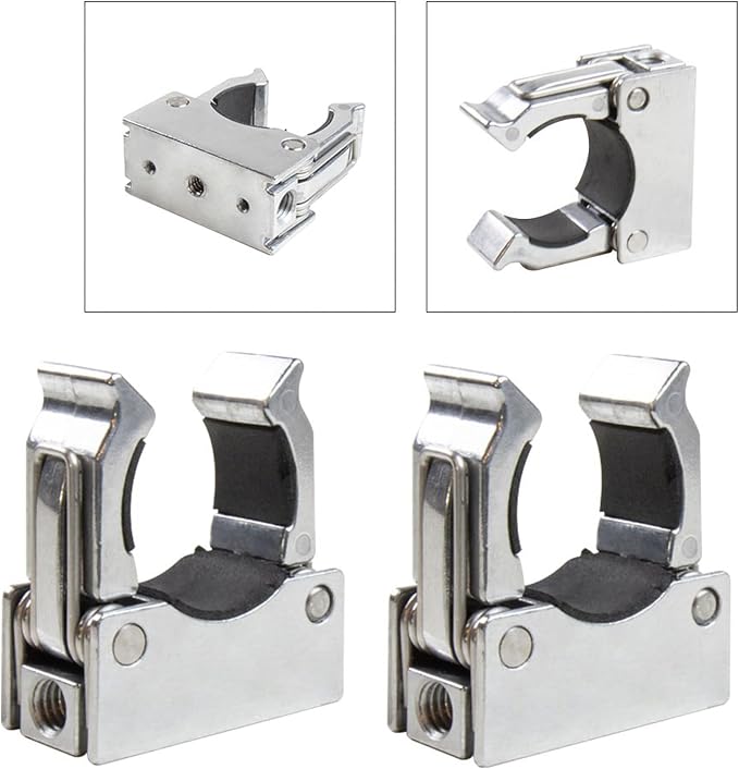 Kupo LED Tube Light Clamp Set for T-12 LED Tubes 38-42mm Dual Pack Aluminum Die-Cast Spring Clamps with 1/4"-20 and 3/8"-16 Threads (KG304012)