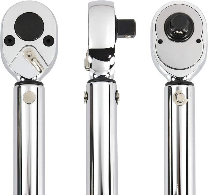 Powerbuilt Micrometer Torque Wrench, 1/2 Inch Drive, Dual Scale, Working Range 30 to 150 Ft-Lbs, Retractable Lock, Storage Case - 649974