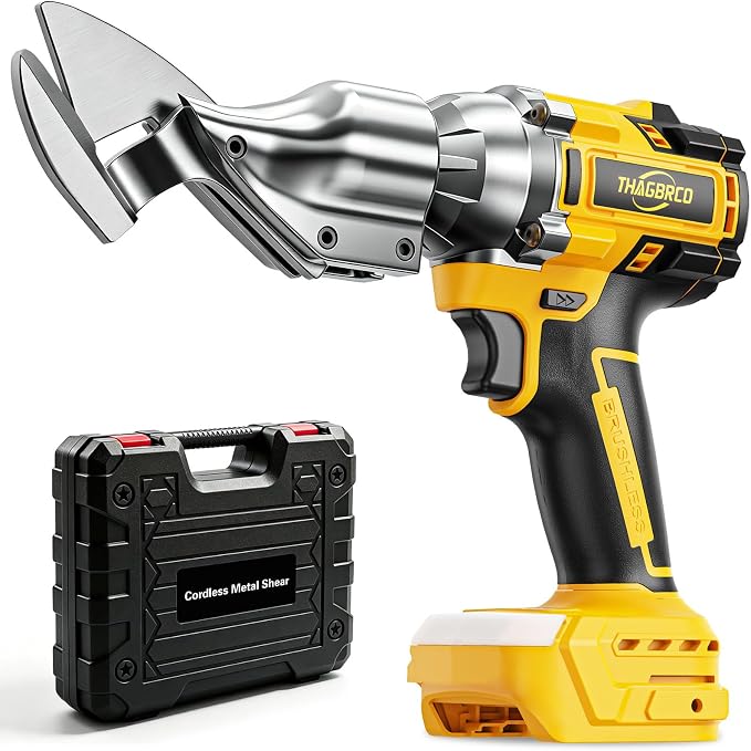 Cordless Metal Shear Compatible for DEWALT 20V 60V, Brushless Electric Metal Shears 1600RPM for HVAC Ducts, Auto Body Panels &Fencing,Stainless Steel Cutter with LED Light (Tool Only