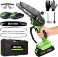 Mini Chainsaw, 6 Inch Mini Cordless Brushless Electric Chainsaw, 2×2.0Ah Batteries & Auto Oiler HandHeld Powered Chain Saw, for Tree Trimming Wood Cutting Garden and Yard Work