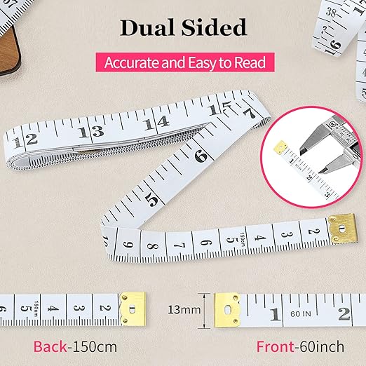 LOUHUA Tape Measures 24 Pack Measuring Tape Bulk for Body Sewing Tailor Cloth Craft Supplies Knitting Projects Measurement Double Scale 150cm/60inch