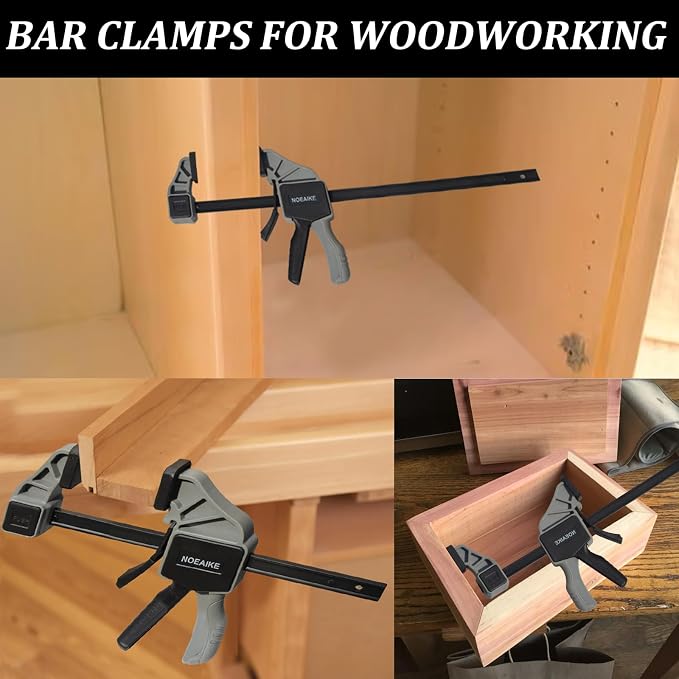 6-Pack Wood Clamps 4Pcs 12in & 2Pcs 6in for Woodworking