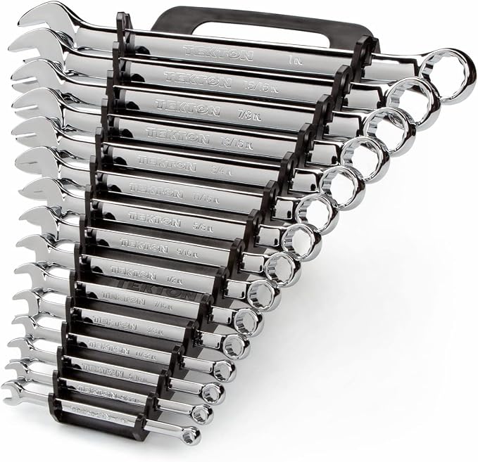 TEKTON Combination Wrench Set, 15-Piece (1/4-1 in.) - Holder | 18772 | 1/4 - 1 in., Holder