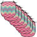 Lunarable Geometric Chair Cushion Pads Set of 8, Retro Pattern Mexican Flora Bohemian Contemporary Art Illustration, Anti-Slip Seat Padding for Kitchen & Patio, 16"x16", Pink Pale Pink Turquoise
