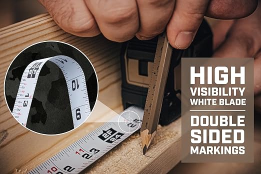 Spec Ops Tools Tape Measure for Framing & Construction, 1 1/8" Double-Sided Blade, Retractable, Military-Grade Composite Case, 25 Foot (2) (Retail)