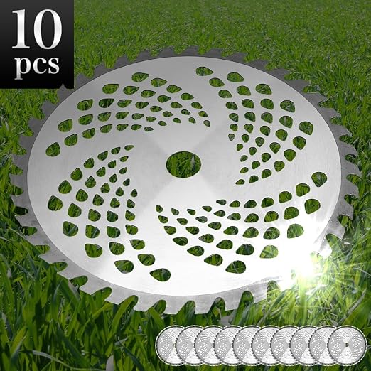 Japard Circular Saw Blades 10" x 40T Carbide Tip Table Saw Steel Cutting Blades for Weed Eater Trimmer, Replacement, Bore 1" (10, 10" x 40T - Silver)
